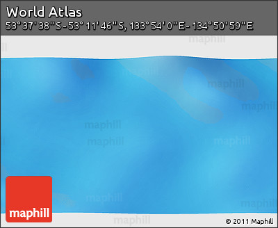 Physical 3D Map of the Area around 53° 24' 42" S, 134° 22' 30" E