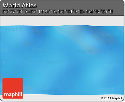 Physical 3D Map of the Area around 53° 24' 42" S, 134° 22' 30" E