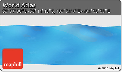 Physical Panoramic Map of the Area around 53° 24' 42" S, 134° 22' 30" E
