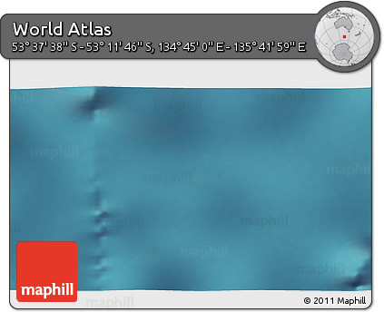 Satellite 3D Map of the Area around 53° 24' 42" S, 135° 13' 29" E