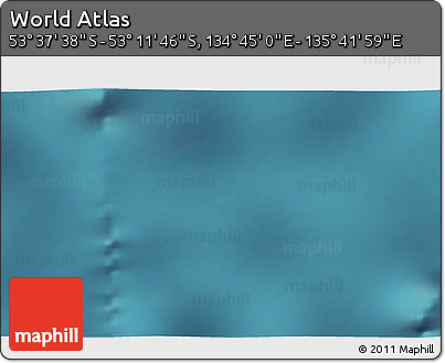 Satellite 3D Map of the Area around 53° 24' 42" S, 135° 13' 29" E
