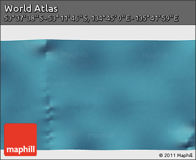 Satellite 3D Map of the Area around 53° 24' 42" S, 135° 13' 29" E