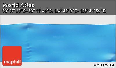 Physical Panoramic Map of the Area around 53° 24' 42" S, 135° 13' 29" E