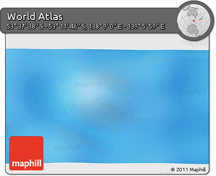 Physical 3D Map of the Area around 53° 24' 42" S, 138° 37' 30" E