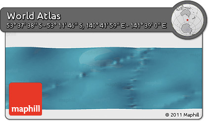 Satellite Panoramic Map of the Area around 53° 24' 42" S, 141° 10' 30" E