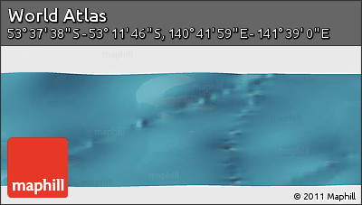 Satellite Panoramic Map of the Area around 53° 24' 42" S, 141° 10' 30" E