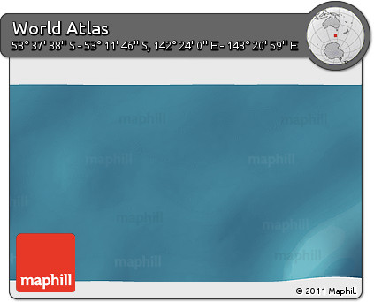 Satellite 3D Map of the Area around 53° 24' 42" S, 142° 52' 30" E