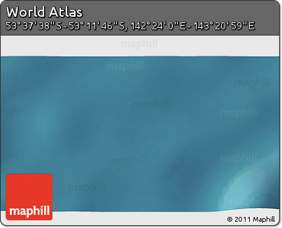 Satellite 3D Map of the Area around 53° 24' 42" S, 142° 52' 30" E