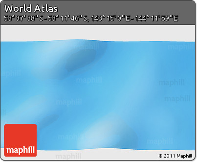 Physical 3D Map of the Area around 53° 24' 42" S, 143° 43' 29" E
