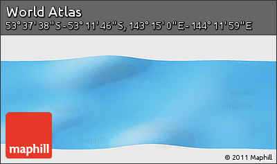 Physical Panoramic Map of the Area around 53° 24' 42" S, 143° 43' 29" E