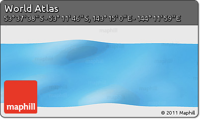 Physical Panoramic Map of the Area around 53° 24' 42" S, 143° 43' 29" E