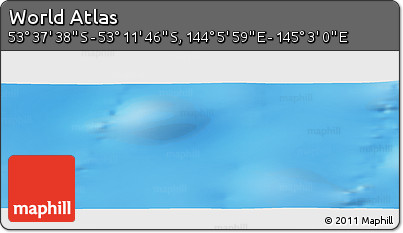 Physical Panoramic Map of the Area around 53° 24' 42" S, 144° 34' 29" E