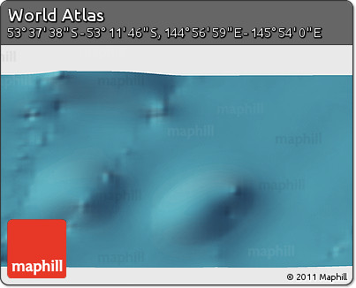Satellite 3D Map of the Area around 53° 24' 42" S, 145° 25' 30" E