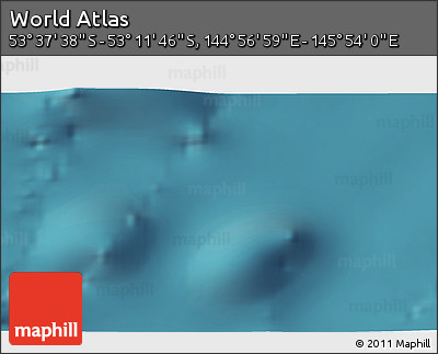 Satellite 3D Map of the Area around 53° 24' 42" S, 145° 25' 30" E