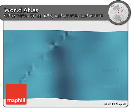 Satellite 3D Map of the Area around 53° 24' 42" S, 146° 16' 30" E