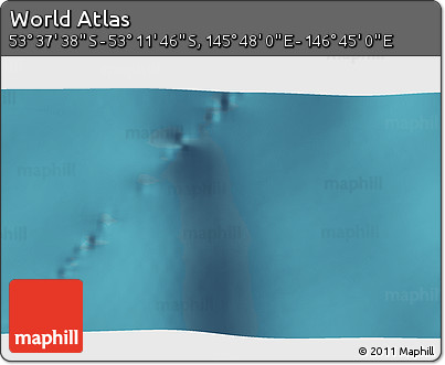 Satellite 3D Map of the Area around 53° 24' 42" S, 146° 16' 30" E