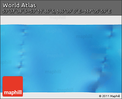 Physical 3D Map of the Area around 53° 24' 42" S, 147° 7' 30" E