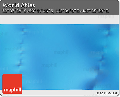 Physical 3D Map of the Area around 53° 24' 42" S, 147° 7' 30" E