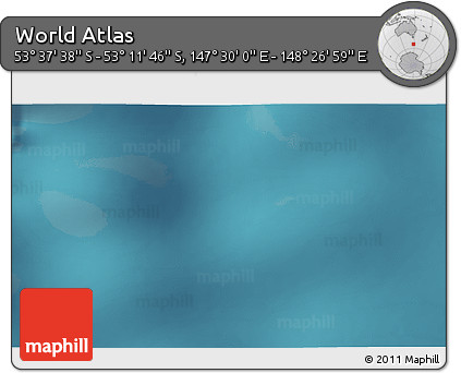 Satellite 3D Map of the Area around 53° 24' 42" S, 147° 58' 29" E