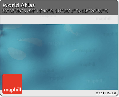 Satellite 3D Map of the Area around 53° 24' 42" S, 147° 58' 29" E