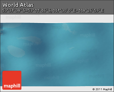 Satellite 3D Map of the Area around 53° 24' 42" S, 147° 58' 29" E