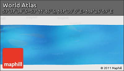 Physical Panoramic Map of the Area around 53° 24' 42" S, 147° 58' 29" E