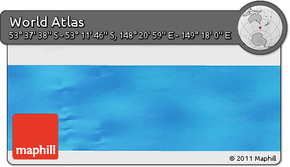 Physical Panoramic Map of the Area around 53° 24' 42" S, 148° 49' 29" E