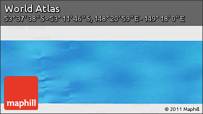 Physical Panoramic Map of the Area around 53° 24' 42" S, 148° 49' 29" E