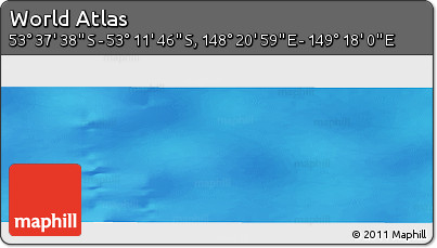 Physical Panoramic Map of the Area around 53° 24' 42" S, 148° 49' 29" E