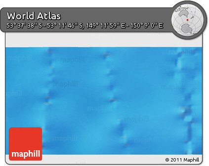 Physical 3D Map of the Area around 53° 24' 42" S, 149° 40' 30" E