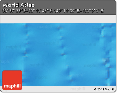 Physical 3D Map of the Area around 53° 24' 42" S, 149° 40' 30" E