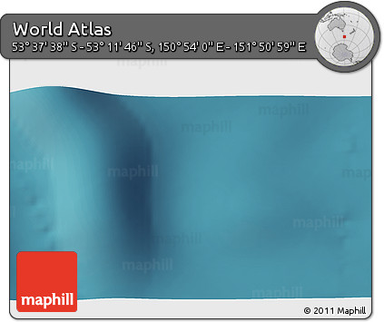 Satellite 3D Map of the Area around 53° 24' 42" S, 151° 22' 30" E