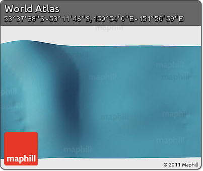 Satellite 3D Map of the Area around 53° 24' 42" S, 151° 22' 30" E