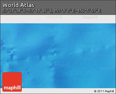 Physical 3D Map of the Area around 53° 24' 42" S, 155° 37' 30" E