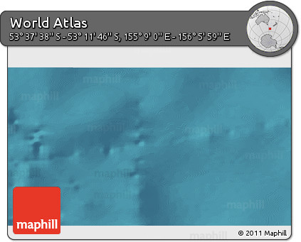 Satellite 3D Map of the Area around 53° 24' 42" S, 155° 37' 30" E