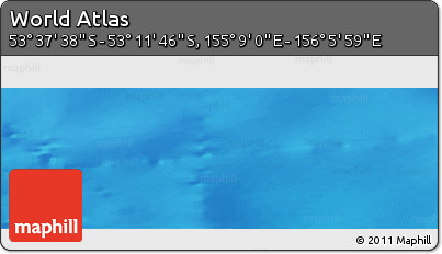 Physical Panoramic Map of the Area around 53° 24' 42" S, 155° 37' 30" E