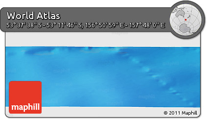 Physical Panoramic Map of the Area around 53° 24' 42" S, 157° 19' 29" E