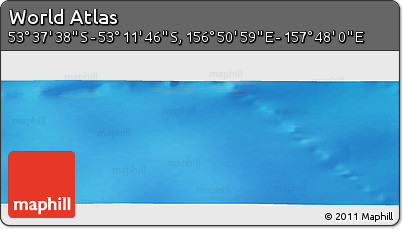 Physical Panoramic Map of the Area around 53° 24' 42" S, 157° 19' 29" E
