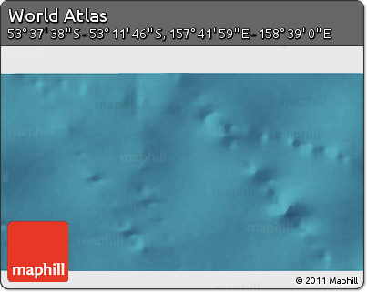 Satellite 3D Map of the Area around 53° 24' 42" S, 158° 10' 30" E