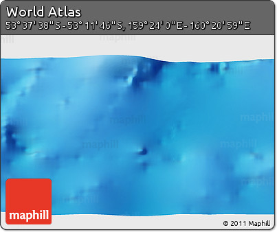 Physical 3D Map of the Area around 53° 24' 42" S, 159° 52' 30" E