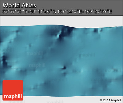 Satellite 3D Map of the Area around 53° 24' 42" S, 159° 52' 30" E