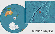 Satellite Location Map of the area around 53° 24' 42" S, 161° 34' 29" E