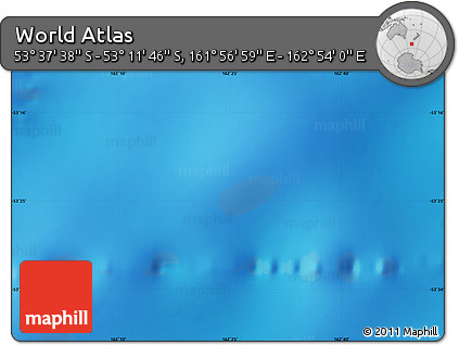 Physical Map of the Area around 53° 24' 42" S, 162° 25' 30" E