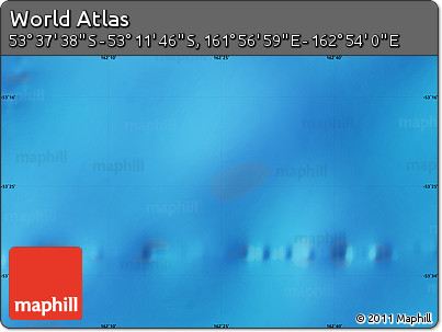Physical Map of the Area around 53° 24' 42" S, 162° 25' 30" E