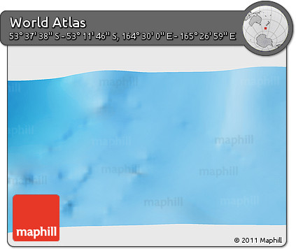 Physical 3D Map of the Area around 53° 24' 42" S, 164° 58' 29" E