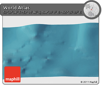 Satellite 3D Map of the Area around 53° 24' 42" S, 164° 58' 29" E