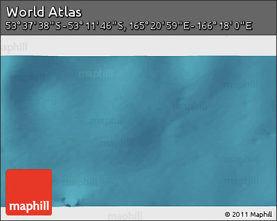 Satellite 3D Map of the Area around 53° 24' 42" S, 165° 49' 29" E