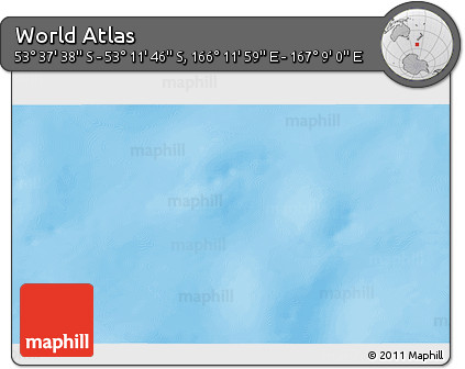 Shaded Relief 3D Map of the Area around 53° 24' 42" S, 166° 40' 30" E