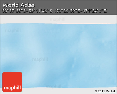 Physical 3D Map of the Area around 53° 24' 42" S, 170° 55' 30" E