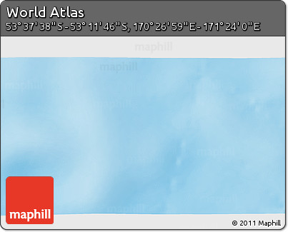 Physical 3D Map of the Area around 53° 24' 42" S, 170° 55' 30" E